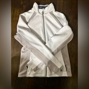 Spyder White and Light Gray Zip-Up Jacket Women